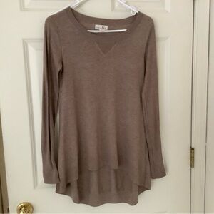 Shrinking Violet Brown Asymmetrical Tunic
